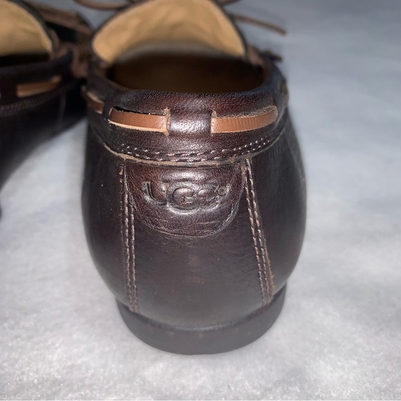 UGG Brown Hendricks Grizzly Mens Size 12 Slip On Driving Loafer Moccasin - Picture 2 of 11